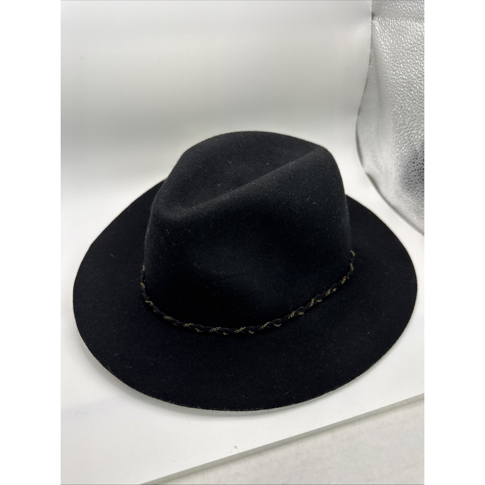 Nine West Black Wool‎ Cloche Hat with Ribbon Accent Women's One Size Winter